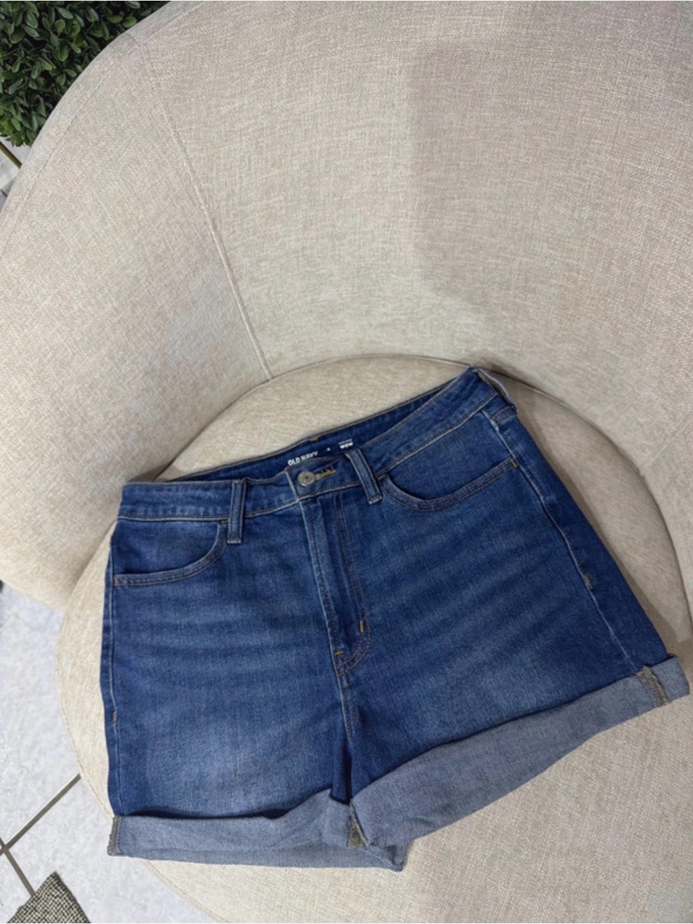 Old Navy Dark Blue Rolled-Hem Denim Shorts